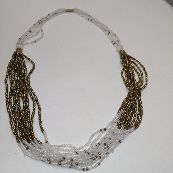 Bronze & white necklace - Picture 6 of 6